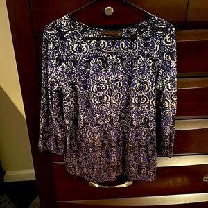 Blue paisley print blouse